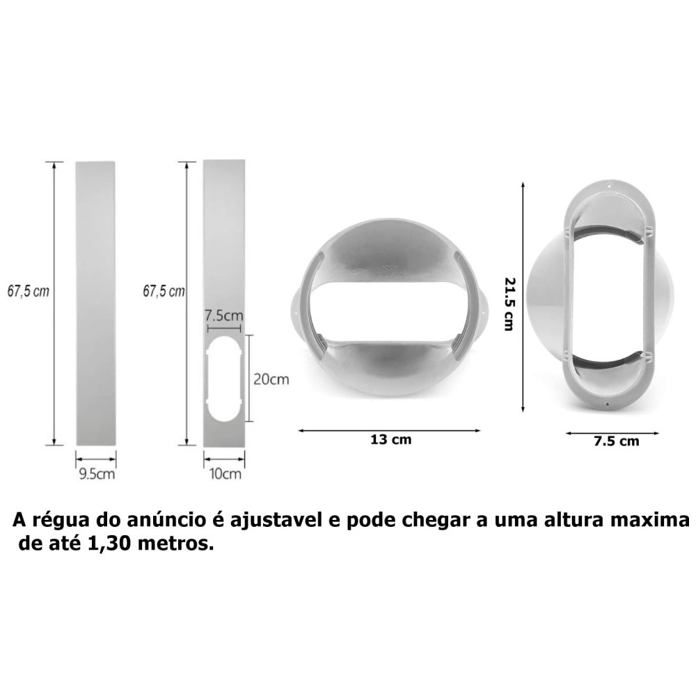 Kit Completo Exaustão Ar Condicionado Portátil Ajustável Delonghi Pinguino Pac An140rf - 2