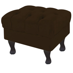Puff Recamier Retrô Luis Xv Suede Marrom - 50 cm - 2