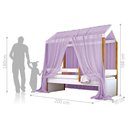 Ver imagem 3 de Cama Montessori Cabana Solteiro Com Dossel Lilás