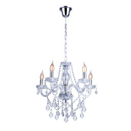 Lustre Pendente Candelabro Para Sala France Nice 5 Lâmpadas E14 Bivolt:Transparente/110V/220V - 1