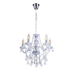 Lustre Pendente Candelabro Para Sala France Nice 5 Lâmpadas E14 Bivolt:Transparente/110V/220V