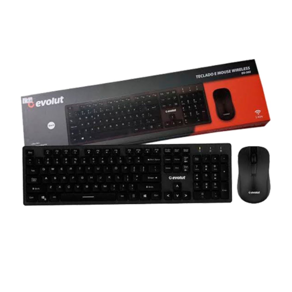 Teclado e Mouse Sem Fio Evolut EO-502 - 1