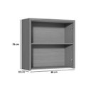 Ver imagem 7 de Armário Aéreo Condessa Cozinha 80cm 2 Portas MDF Titânio Nesher
