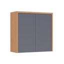 Ver imagem 1 de Armário Aéreo Condessa Cozinha 80cm 2 Portas MDF Titânio Nesher