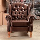 Ver mais imagens de Poltrona Imperador Chesterfield com Puff Decoração Sala Quarto Recepção - Couríssimo Café