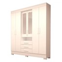 Ver imagem 2 de Guarda-roupa Casal Débora Capelinha 6 Portas 3 Gavetas com Espelho 100% Mdf Branco - Acp Móveis