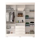 Ver imagem 3 de Guarda-roupa Casal Débora Capelinha 6 Portas 3 Gavetas com Espelho 100% Mdf Branco - Acp Móveis