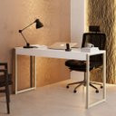Ver imagem 1 de Mesa Escrivaninha Industrial Desk 90 Color Branco Creme Cota