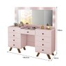 Penteadeira Camarim Rústica Mila com 8 Gavetas e Porta Jóias Maquiagem Espelho e Led - Rose - 3