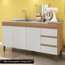 Ver imagem 2 de Balcão Gabinete para Pia 160cm sem Tampo 3 Portas Karen P14 Nature-off White - Mpozenato