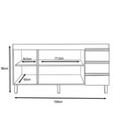 Ver imagem 4 de Balcão Gabinete para Pia 160cm sem Tampo 3 Portas Karen P14 Nature-off White - Mpozenato