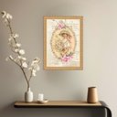 Ver imagem 1 de Quadro Decorativo Mulher Buquet Flores Vintage 24x18cm - com Vidro:moldura Preta