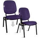 Ver imagem 7 de Cadeira Empilhável para Igrejas Evangélicas Linha Holy Roxo