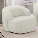 Ver imagem 2 de Kit 02 Poltronas Decorativa Orgânica Giratória para Sala Living Barolo L06 Linho Cru - Lyam Decor