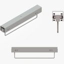 Ver imagem 3 de Cabideiro Suspenso 41cm Suprema Cromado com Corrediça Deslizante Dimec para Closet Armários
