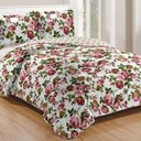 Ver imagem 1 de Kit Cobre Leito Colcha Casa Scarpa Mix Queen Estampado Dupla Face Floral 3 Peças - Helena