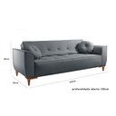 Ver imagem 4 de Sofá Living Star 16 2,25m Vira Cama Casal Braços Removíveis Pés Madeira e 2 Almofadas - Chumbo