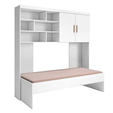 Jogo de Quarto Infantil Chiara Módulo Aéreo 2 Portas e Cama Branco - Phoenix Baby