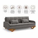 Ver imagem 4 de Sofa Cama 3 Lugares D26 202x92cm Cannes Cinza Luxury