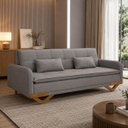 Ver imagem 6 de Sofa Cama 3 Lugares D26 202x92cm Cannes Cinza Luxury