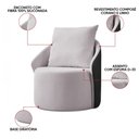 Ver imagem 3 de Poltrona Sala Orgânica Giratória Talita Kit 2 Pu Preto e Linho K01 - D'rossi