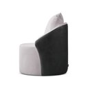 Ver imagem 7 de Poltrona Sala Orgânica Giratória Talita Kit 2 Pu Preto e Linho K01 - D'rossi