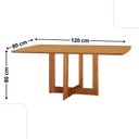 Ver imagem 4 de Mesa 120 Laminado com 4 Cadeiras Malta Gold Moderna Mobília Linho Preto / Imbuia Nat.