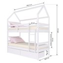 Ver imagem 3 de Beliche Casinha Solteiro Slim Rb com 02 Gavetas Madeira Maciça Branco Housin