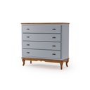 Ver imagem 1 de Cômoda 4 Gavetas Pés Luis Xv Clássica Grande Cinza - Imbuia