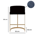 Ver imagem 2 de Banqueta Decorativa Alta Base Metal Cromo Dourado em Veludo - Preto Veludo