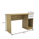 Ver imagem 3 de Mesa Escrivaninha com Espaço para Cpu 2319 1 Gaveta 120 cm Mel/Branco
