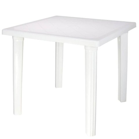 Mesa Plástica Quadrada Desmontável Tramontina 80,5x72cm Branca Summa Sancho