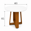 Ver imagem 2 de Mesa de Jantar 4 Lugares Redonda Tampo de Vidro e MDF
