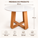 Ver imagem 3 de Mesa de Jantar 4 Lugares Redonda Tampo de Vidro e MDF