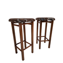 Ver imagem 1 de Kit com 2 Banquetas Altas de Madeira Castanho Mocho 3010 com Assento Estofado Preebel Castanho