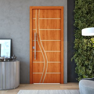 Kit 3 Portas de Madeira Frisada U.v 210cm X 80cm - R70ss:mogno