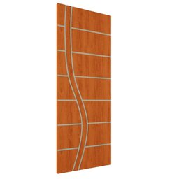 Kit 3 Portas de Madeira Frisada U.v 210cm X 80cm - R70ss:mogno - 2