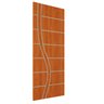Kit 3 Portas de Madeira Frisada U.v 210cm X 80cm - R70ss:mogno - 2
