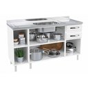 Ver imagem 6 de Gabinete de Cozinha Modulado Balcão Star New 3 Portas e 2 Gavetas S/tampo 150cm Branco - Telasul