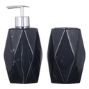 Ver imagem 1 de Kit Banheiro Preto Decorado Lavabo Moderno Mármore Porcelana:PRETO5390
