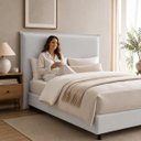 Ver imagem 1 de Cabeceira Decorativa King Size 1,95m Trento PU Branco - Gran Belo
