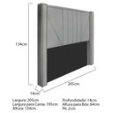 Ver imagem 4 de Kit Cabeceira E Calçadeira Baú King 195cm Corano Cinza