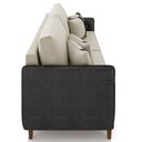 Ver imagem 7 de Sofá 3 Lugares Sala de Estar Living 212cm Asbury K01 Veludo Bege Couríssimo Preto - Lyam Decor