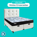 Ver imagem 4 de Conjunto Cama Box Bau Blindado Casal + Colchão Molas Ensacadas Life Gold Paropas + Cabeceira