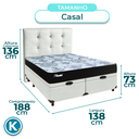 Ver imagem 3 de Conjunto Cama Box Bau Blindado Casal + Colchão Molas Ensacadas Life Gold Paropas + Cabeceira