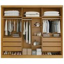 Ver imagem 2 de Guarda Roupa Ripado 6portas Siena-naturale Off White Bianchi