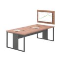 Ver imagem 1 de Mesa para Sala de Reunião com Painel para Tv - Noce e Preto