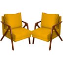 Ver imagem 1 de Kit 2 Poltrona Decorativa para Sala Recepção Consultório Reforçada em Madeira Maciça Shine Suede