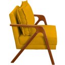 Ver imagem 4 de Kit 2 Poltrona Decorativa para Sala Recepção Consultório Reforçada em Madeira Maciça Shine Suede
