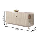 Ver imagem 5 de Conjunto de Cristaleira e Buffet Strait 4 Portas 3 Prateleiras MDP Off White Casah
